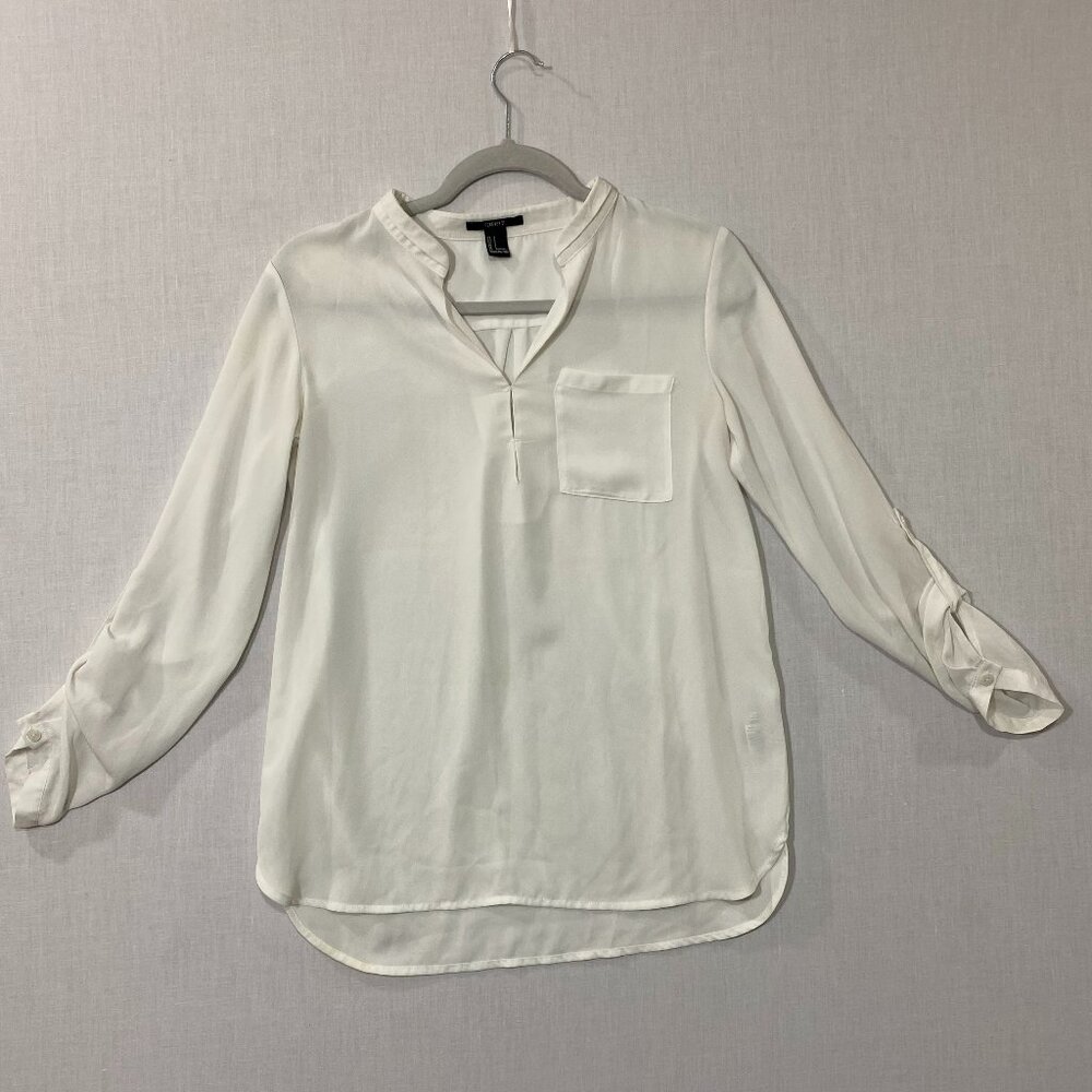 Forever 21 White Long Sleeve Blouse for Women - Size Small